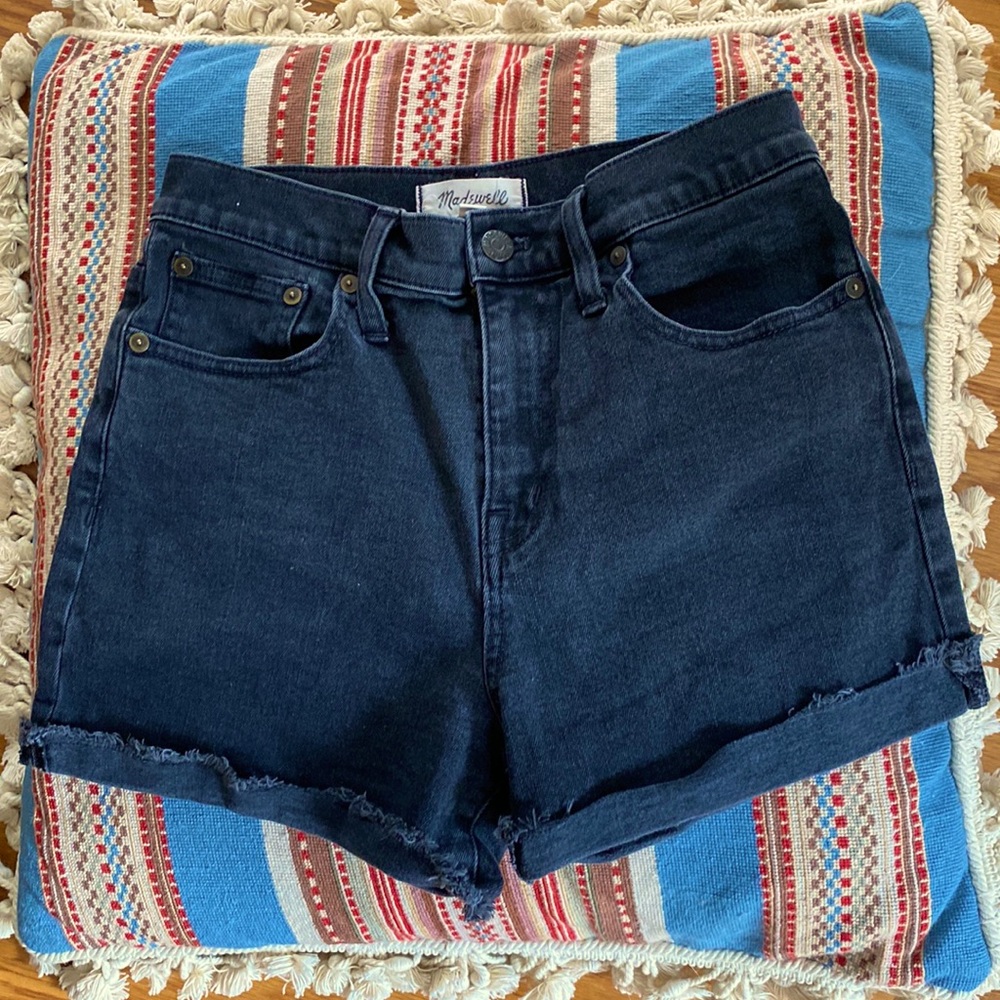 Madewell Black Denim Cut Off Shorts 26